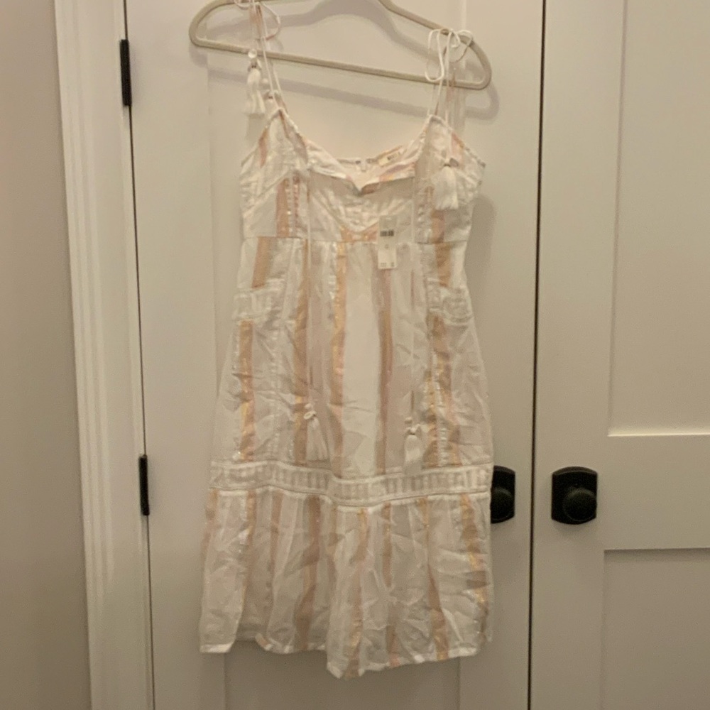 Anthropologie Mahila Sundress Ivory w/Pink Stripe Size XS NEW